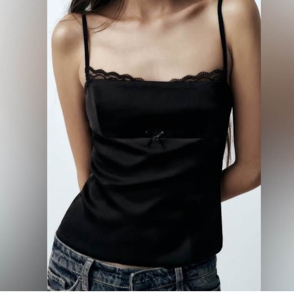 Zara satin cami tank M